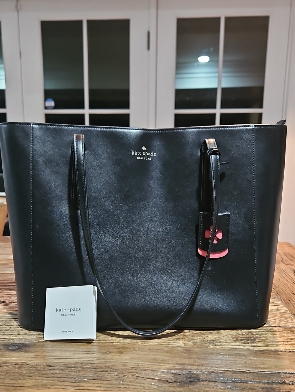 Kate Spade SchuylerTote Black Leather Zip Top Handbag Shoulder Bag